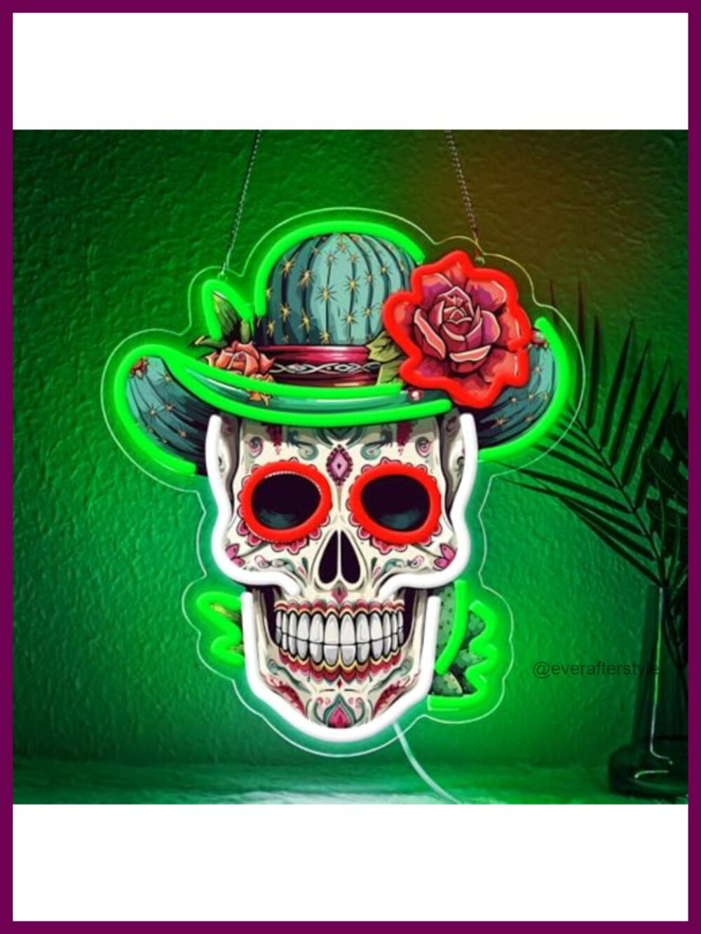 LED Neon Sign Sugar Skull Día de los Muertos Wall Decor